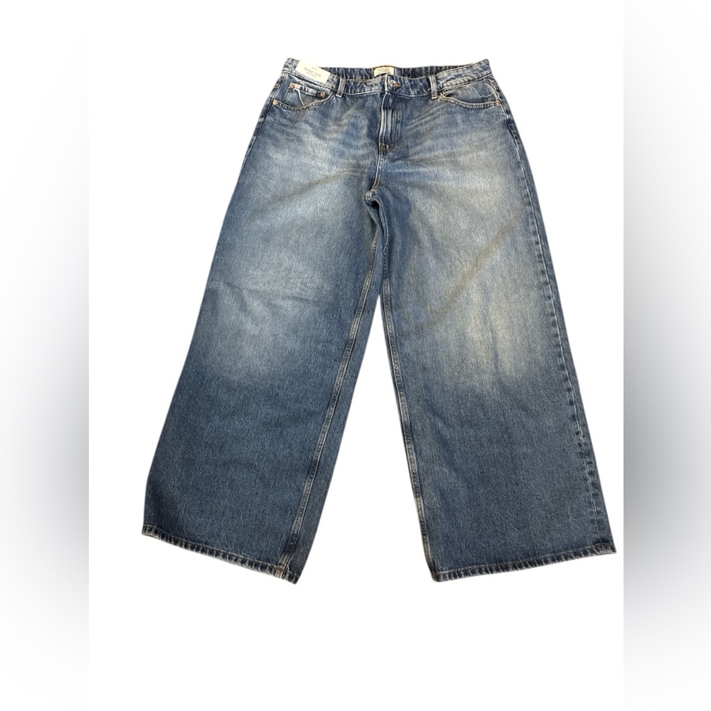 Next Wide Leg Mid Rise Jeans 14 R
